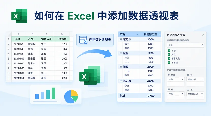 如何在 Excel 中添加数据透视表:手动与 Python 自动化