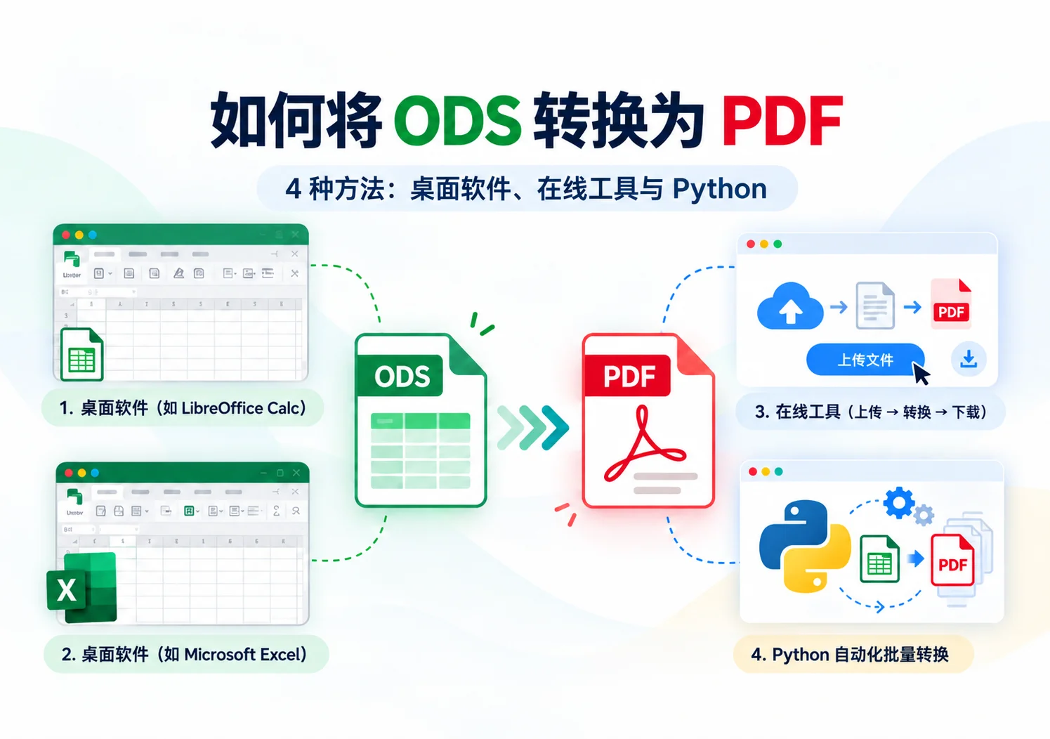 如何将 ODS 转换为 PDF:4 种方法(桌面软件、在线工具与 Python)