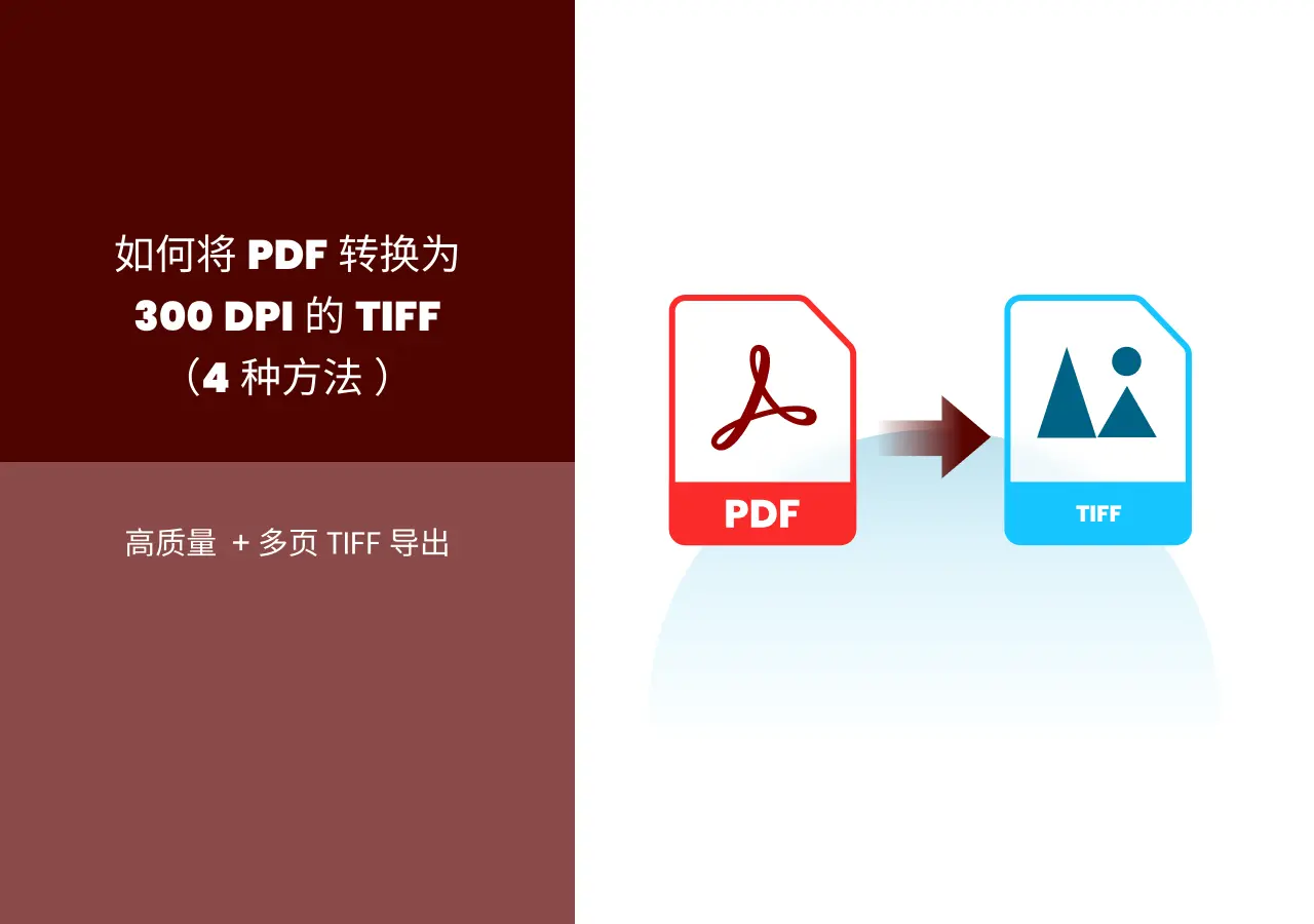 将 PDF 转换为 300 DPI 的 TIFF(包含多页输出)