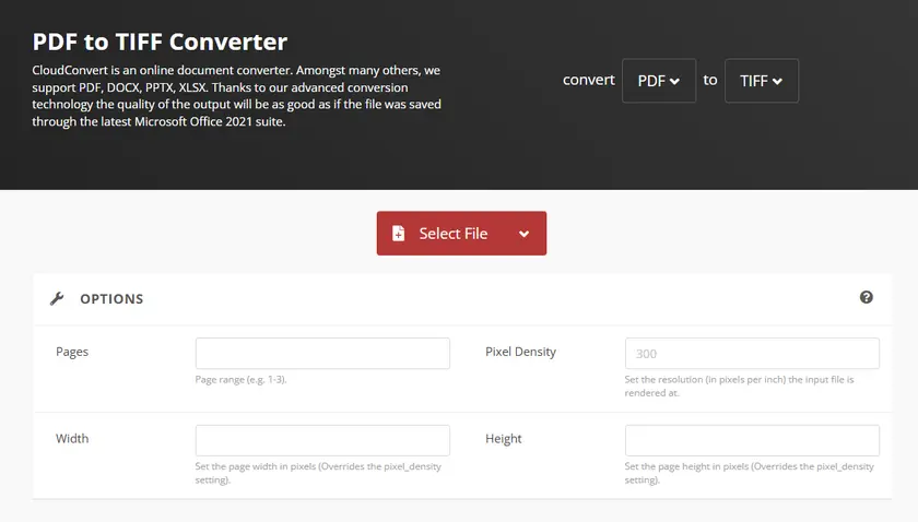 在线 PDF 转 TIFF 转换器