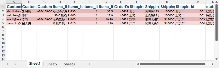 Python 生成的 XLSX 文件预览